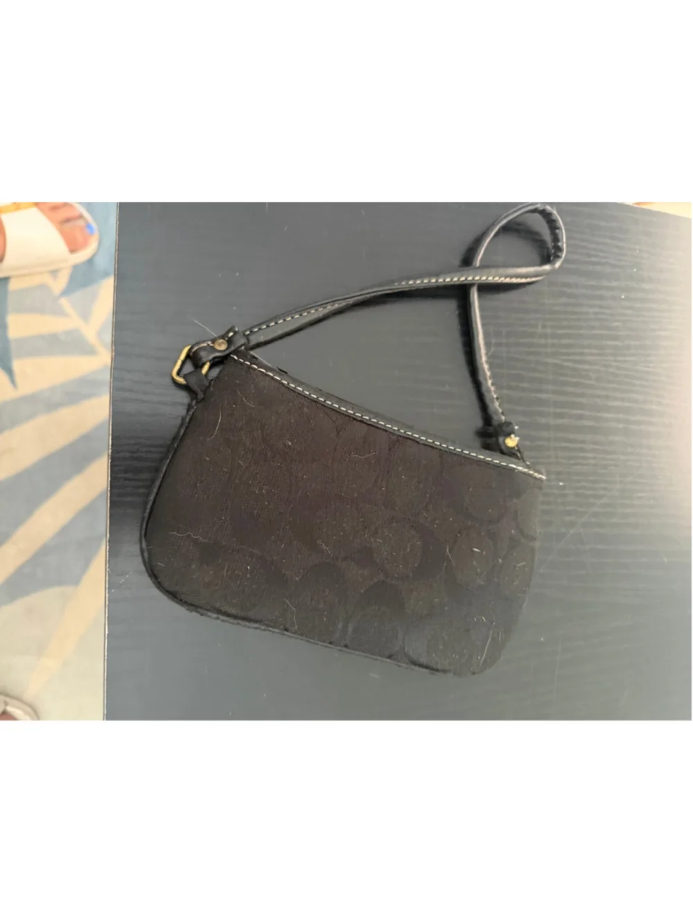 Women's Coach Black Signature Wristlet One Size